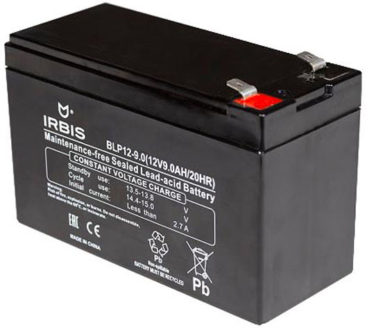 Аккумулятор IRBIS VRLA-AGM battery general purpose/for UPS - BLP12-9.0, 12V/9AH, F2 terminal