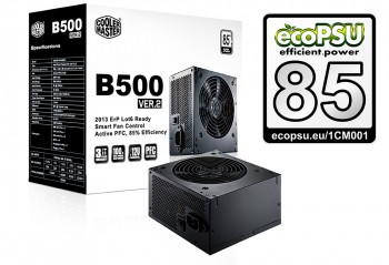 Power Supply Cooler Master B500 v.2, 500W, ATX, 120mm, 6xSATA, 2xPCI-E(6+2), APFC, 80+